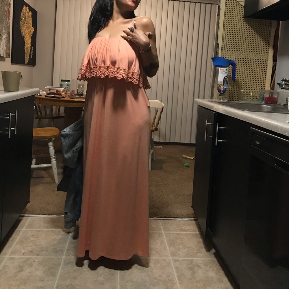 Pink dresses with slit on both sides